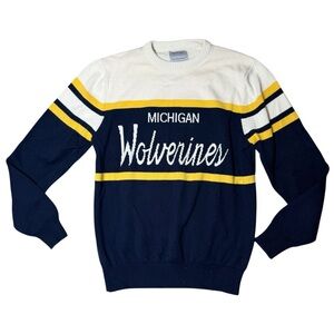 Hillflint Michigan Wolverines Sweater XS Navy Yellow Collegiate Knit